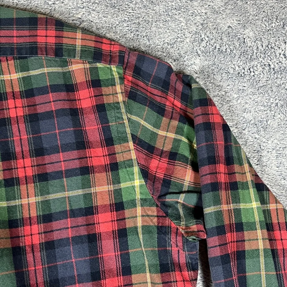 Ralph Lauren Mens Classic Fit Plaid Button‎ Down Shirt Red Green Blue Medium